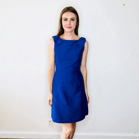 kate spade Dresses & Skirts - KATE SPADE BRIGHT BLUE BOW FIT FLARE DRESS NWOT 2